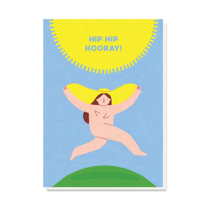 Carte d'anniversaire chapeau de soleil | Nude | Carte amusante | Boobies pour la vente par Stormy Knight