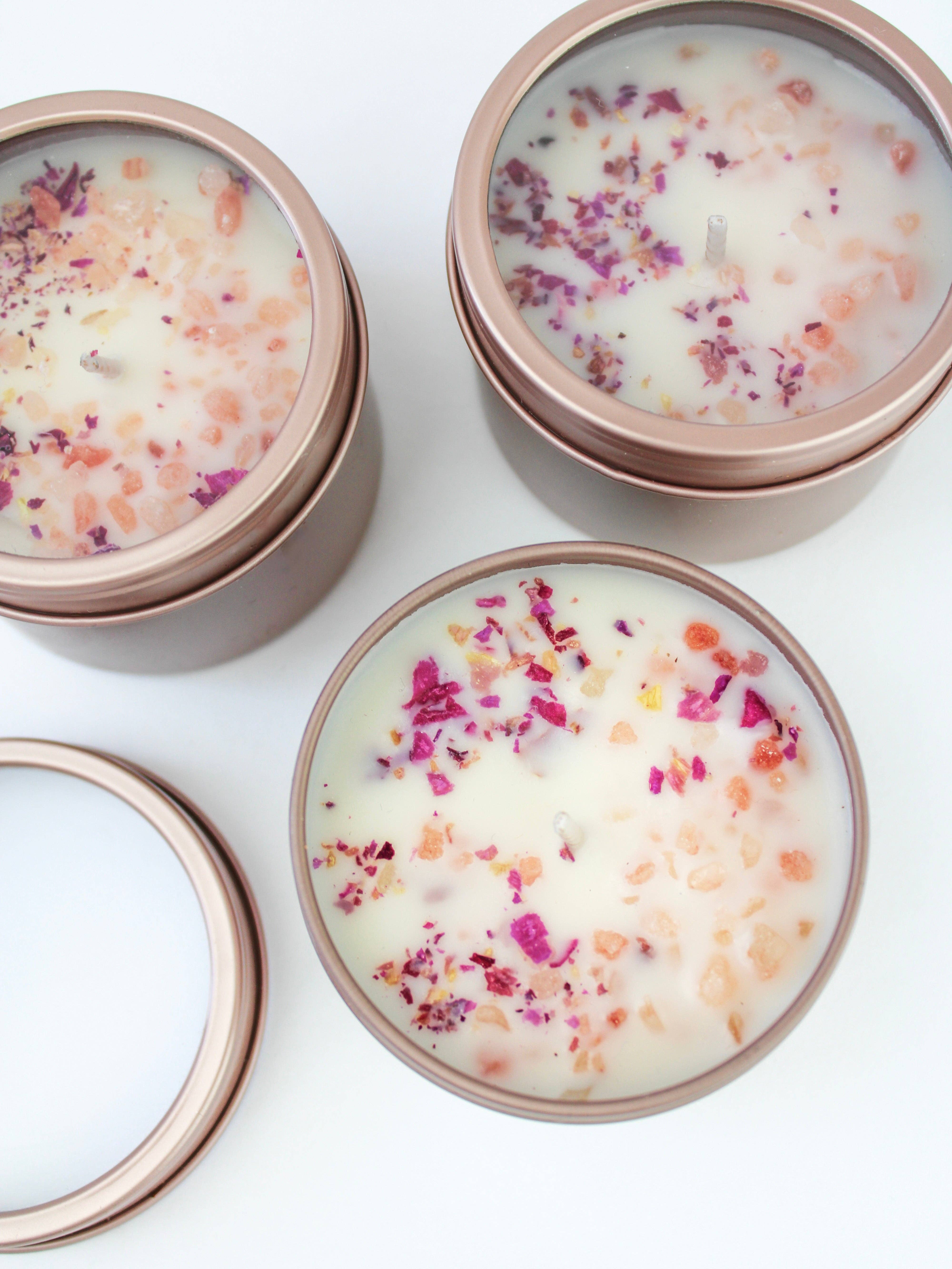 Ash & Rose - Wholesale Jar/Filled Candle - Unlabeled 4 oz Botanical Soy Wax Candles - Party Favors, Wedding, Birthday, Bulk Gifts, White Label, Customizable, Handmade14