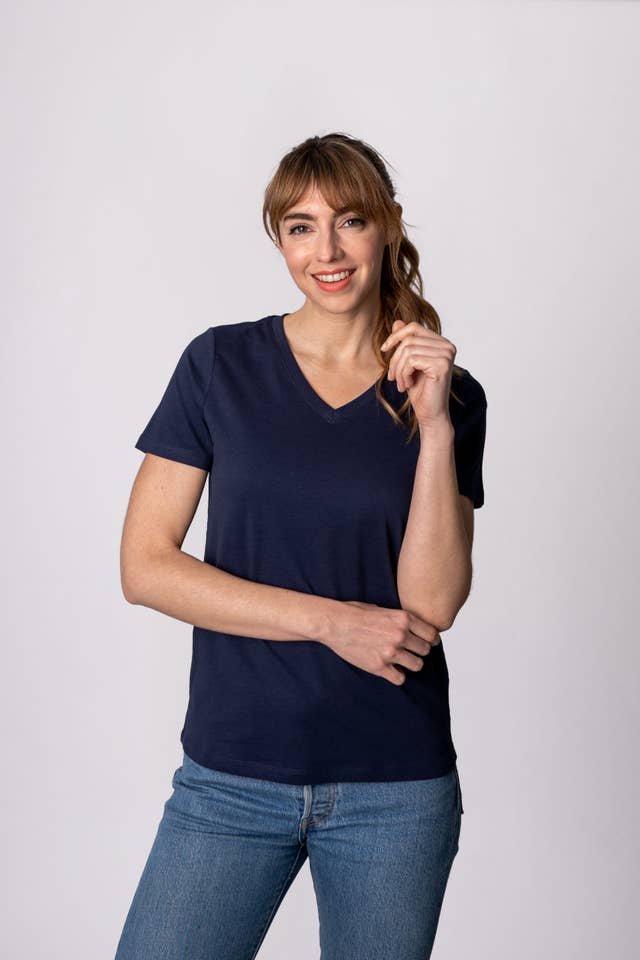 Tex Leaves - Wholesale T-Shirt - Women's - Basic V-Neck T-Shirt - 100% Cotton /150g.