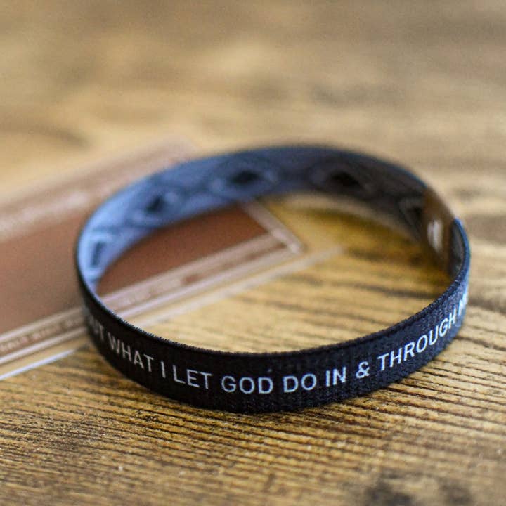 Life is About God Black Elastic Men's Wristband for wholesale by Pink Salt Riot
