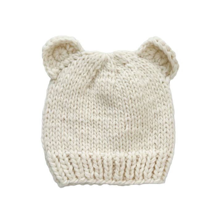 The Blueberry Hill - Wholesale Newborn/Knit Hat - Baby - Bear Hat, Cream Baby Shower Kid Accessories Fall Winter Gift