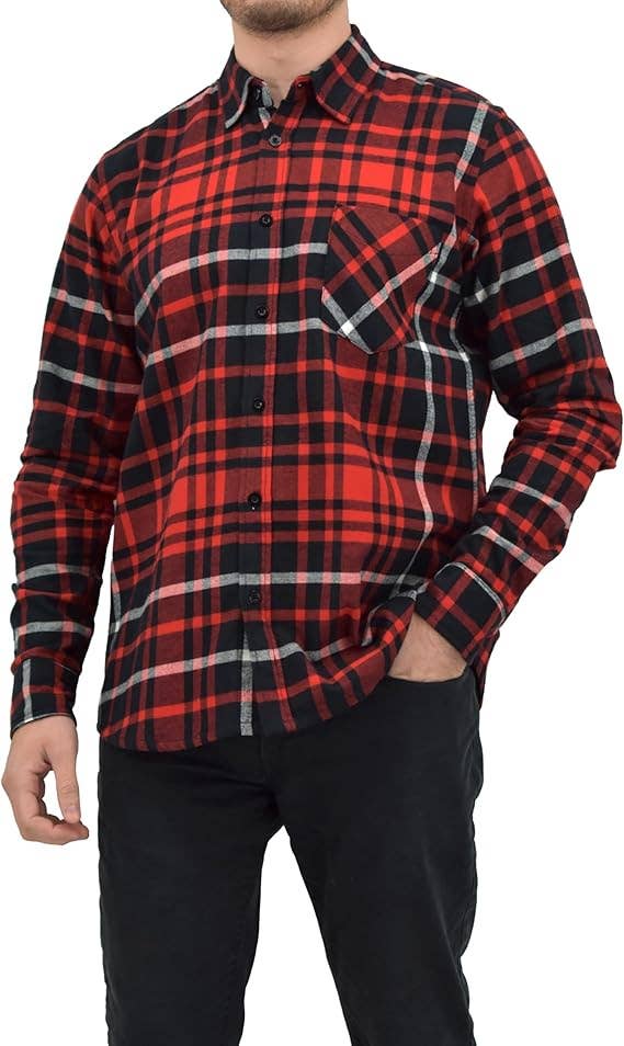 I-Wear Brands - Wholesale Button Down Shirt - Men's - Men's Long Sleeve Button Down Cotton Flannel Shirt2