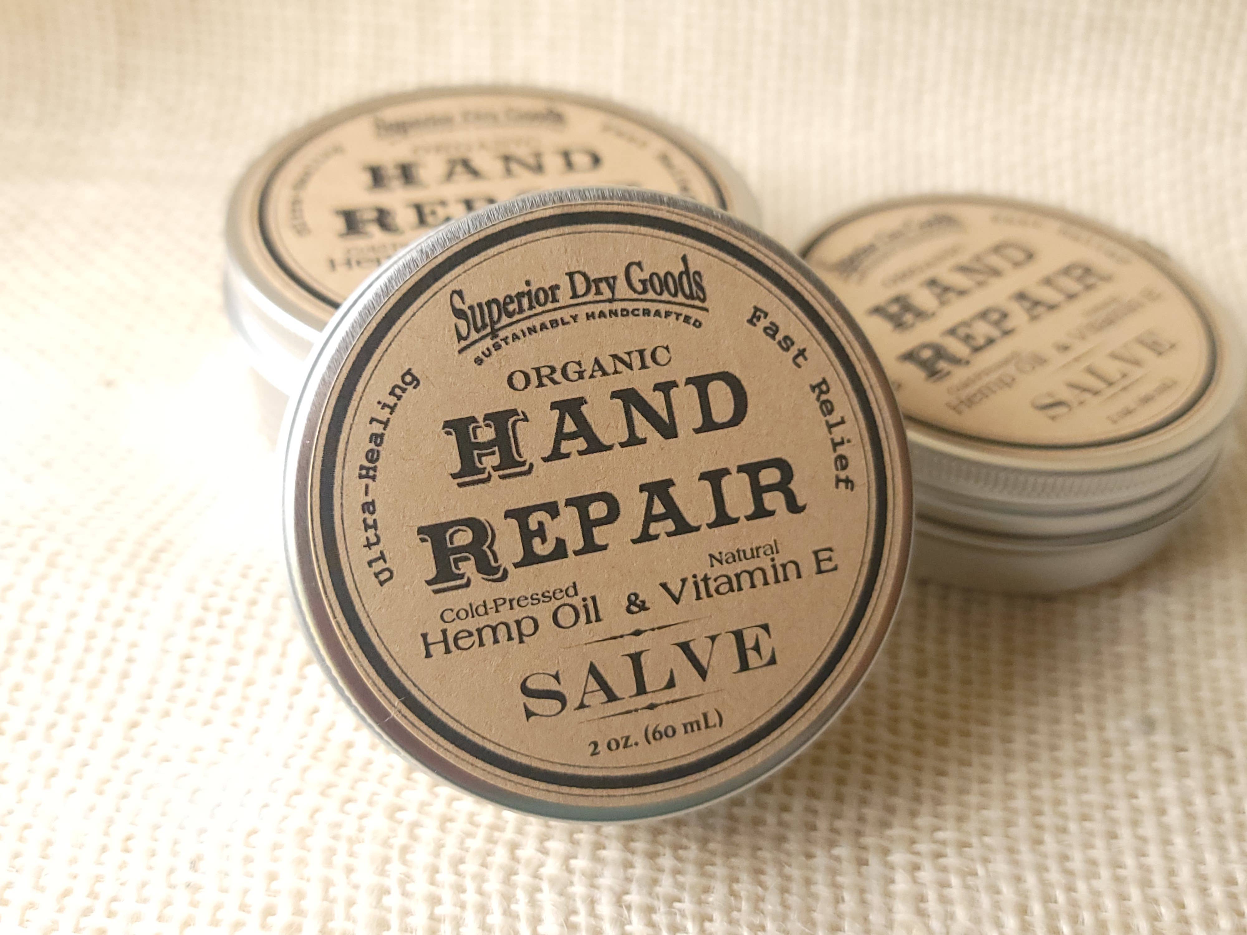 Superior Dry Goods - Wholesale Healing Salve/Balm/Cream - Hand Repair Salve | 2 Sizes | Hemp & Clary Sage | Organic10