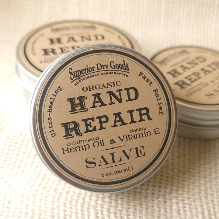 Superior Dry Goods - Wholesale Healing Salve/Balm/Cream - Hand Repair Salve | 2 Sizes | Hemp & Clary Sage | Organic10