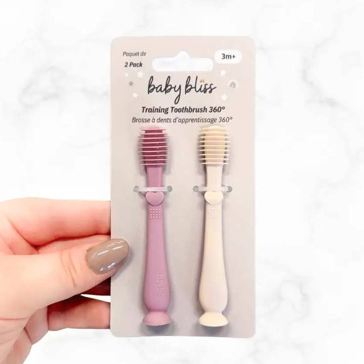 Baby Training Toothbrush 360° - Lavender/Cream for wholesale by Baby Bliss