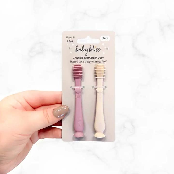 Baby Training Toothbrush 360° - Lavender/Cream for wholesale by Baby Bliss