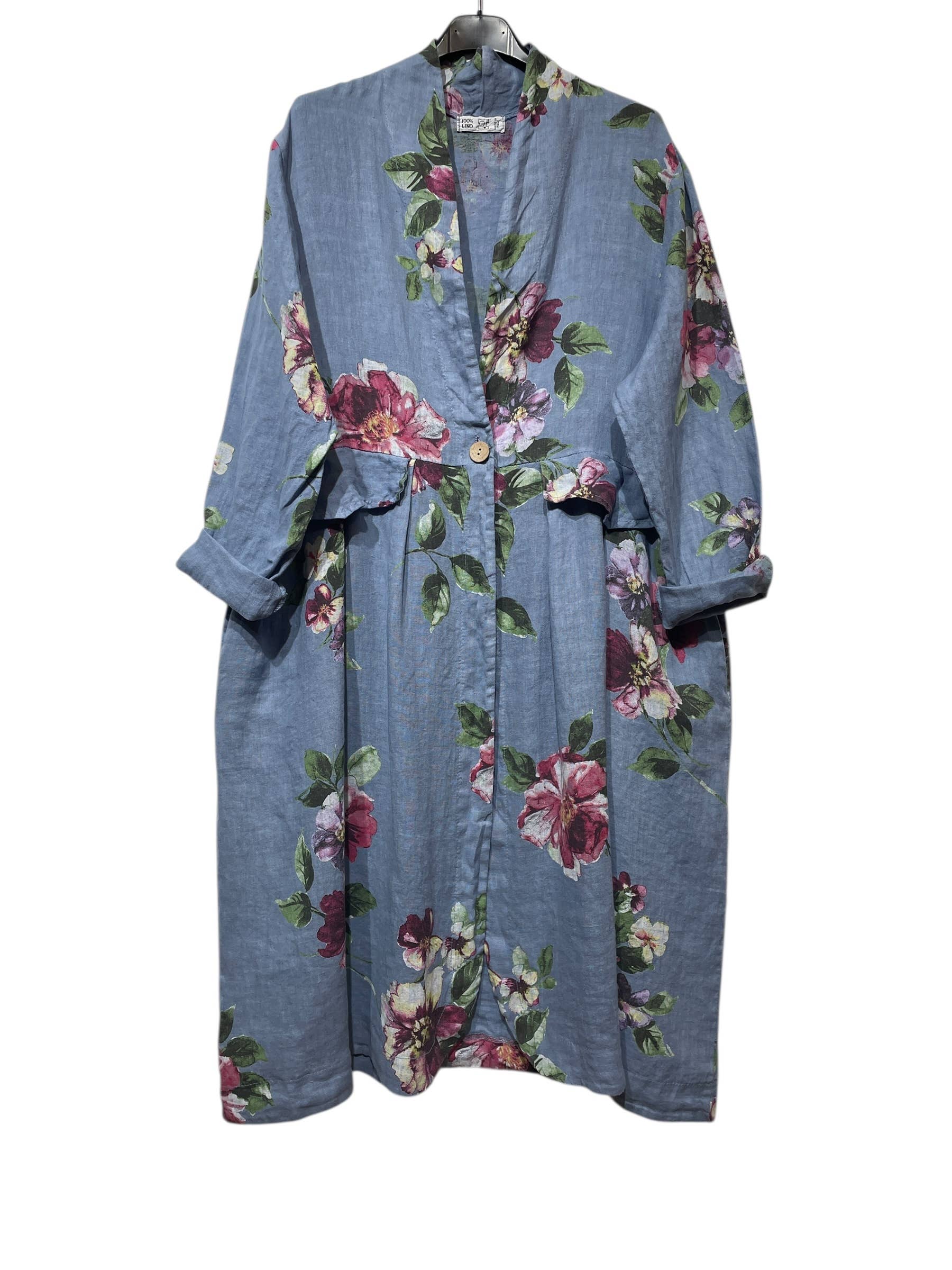 LINEN & COTTON HOUSE - Wholesale Jacket - Women's - JACKET 1142 FLOWERS LINEN MATERIAL WITH POCKETS25