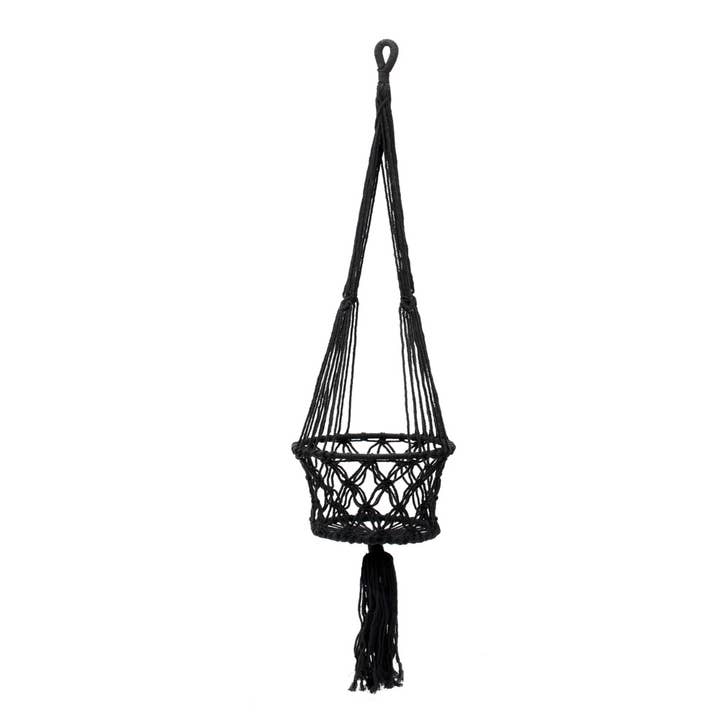 Bazar Bizar Living – wholesale Hanging planter – The Macrame Plant Holder - Black - L