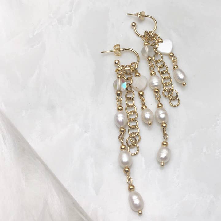 Pure Heart Charm Hoops for wholesale by Nairi Handmade Jewelry