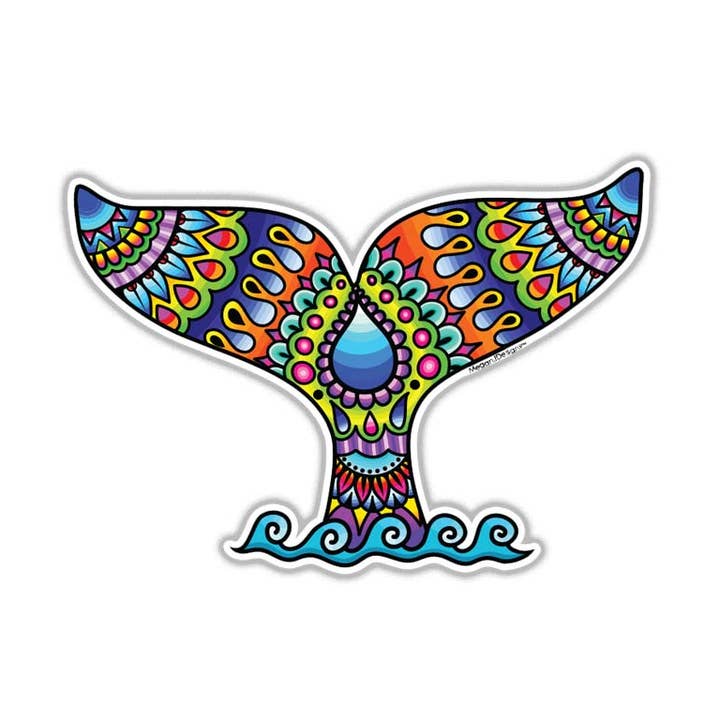 Whale Tail Waterproof Car Laptop Sticker for wholesale by MeganJDesigns