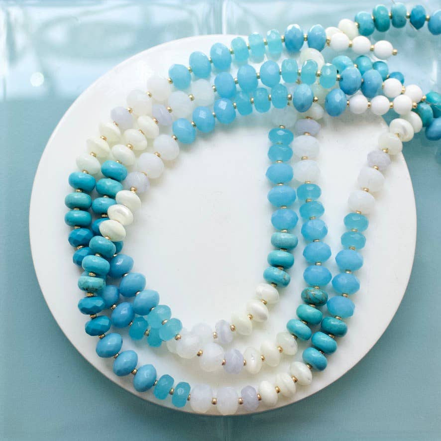 a.v. max – Colar com missangas/pérolas por atacado – Colar Gemma Medium Rondelle|16 Combinações de Pedras12