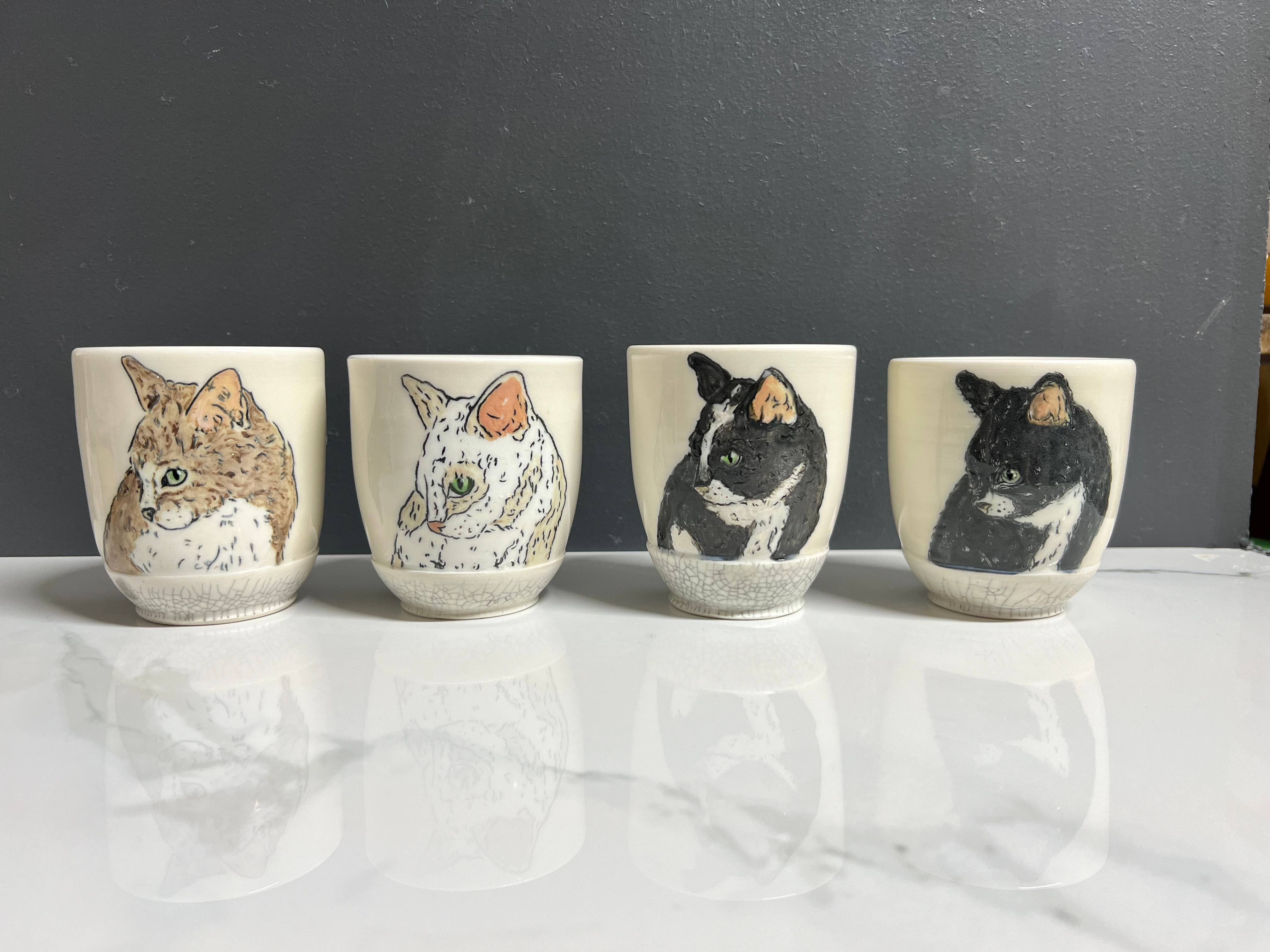Lucy Nilan Studios - Wholesale Drinking Glass/Cup - Cat Tumbler2