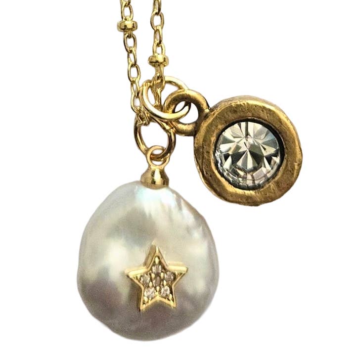 Colar Pendente de Pérola Estrela Celestial por atacado de Wendy Vernon Designs