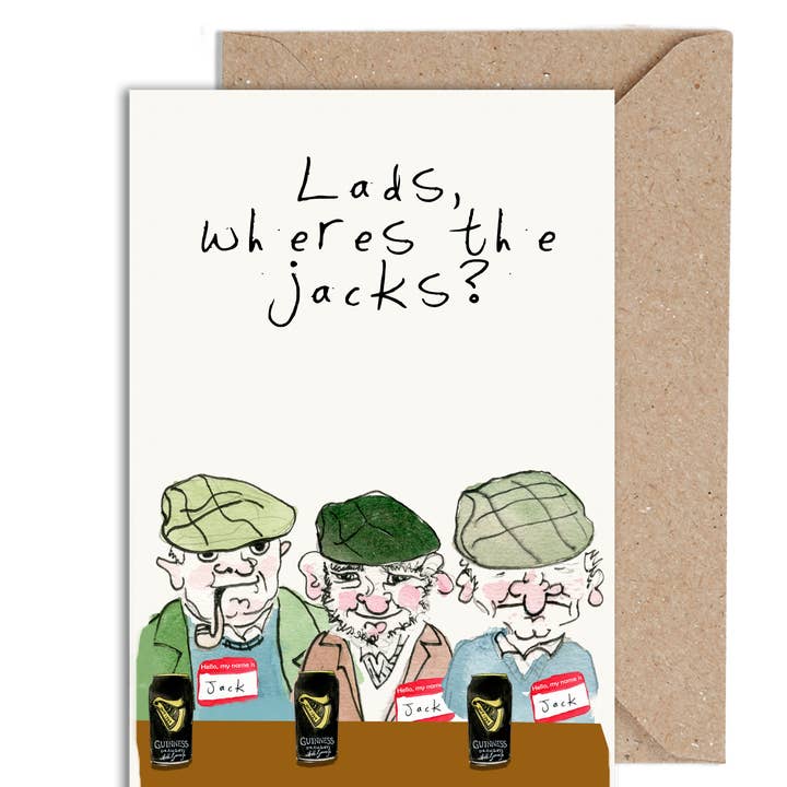 Lads, Where's The Jacks? for wholesale by WeirdWatercolours