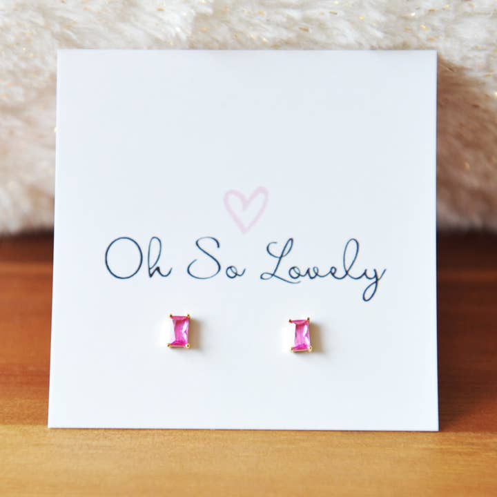 Oh So Lovely – Großhandel Ohrstecker – Kristall-Baguette-Ohrstecker in mehreren Farben10