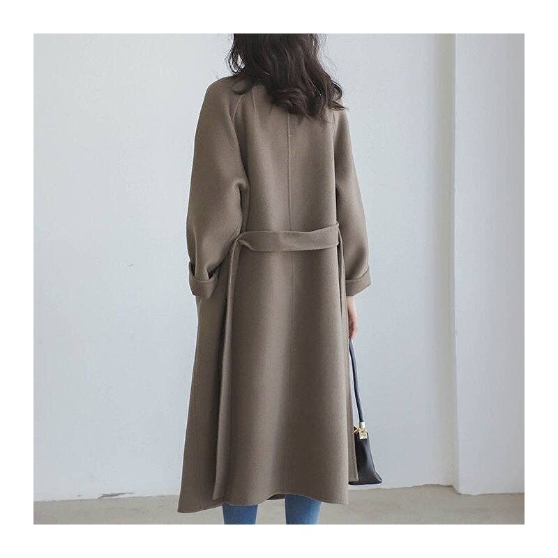 UZ Wholesale Store - Wholesale Coat – Women’s - Solid Color Double-Faced Cashmere Knee-Length Coat4