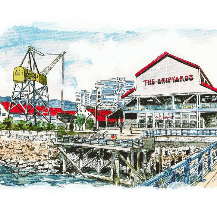 The Shipyards 5x7 Print for wholesale by nancy carol studio