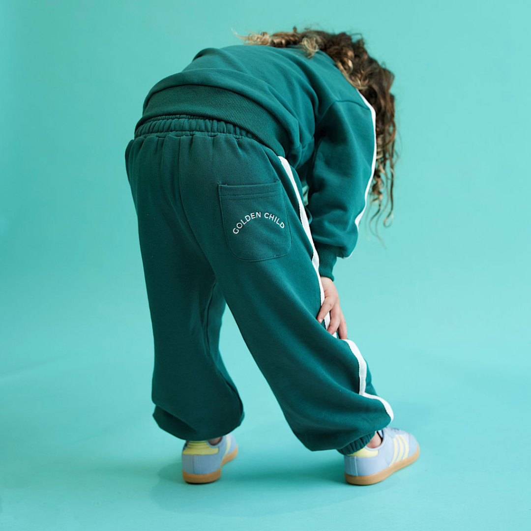 Golden Child - Wholesale Lounge Sweatpants/Joggers - Kids - Golden Child Fast Lane Tracksuit - Evergreen4