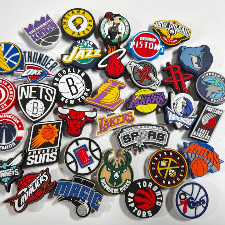 JuliesDecal - Wholesale Shoe Accessories - Pick your favorite BASKETBALL TEAM LOGO NBA shoe charms