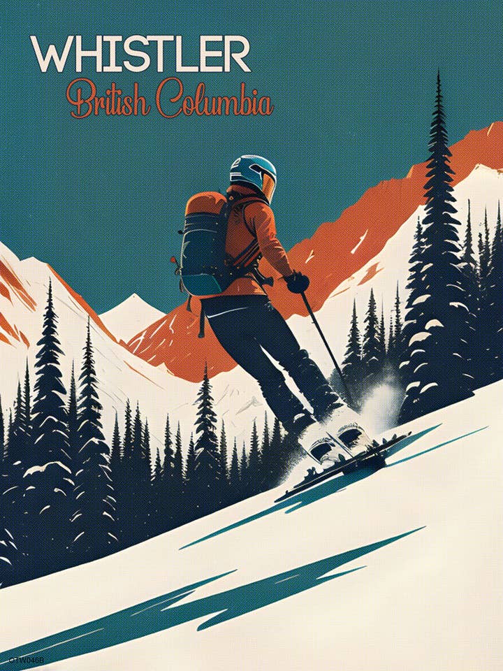 Visit Whistler travel Poster Art Print 30x40cm voor wholesale door On The Wall Art Ltd