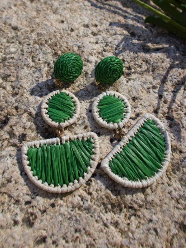 Boho Breeze Woven Rattan Earrings for wholesale by Leto Accessories