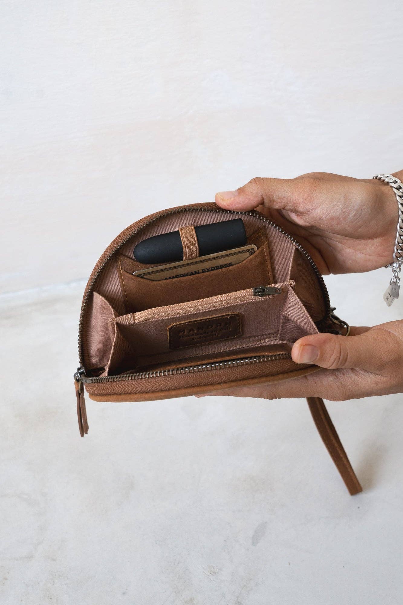 MANDRN - Wholesale Wallet - Women's - Wedge Wallet - Saddle Light2