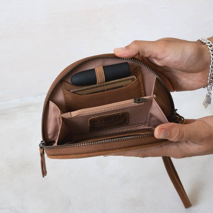 MANDRN - Wholesale Wallet - Women's - Wedge Wallet - Saddle Light2