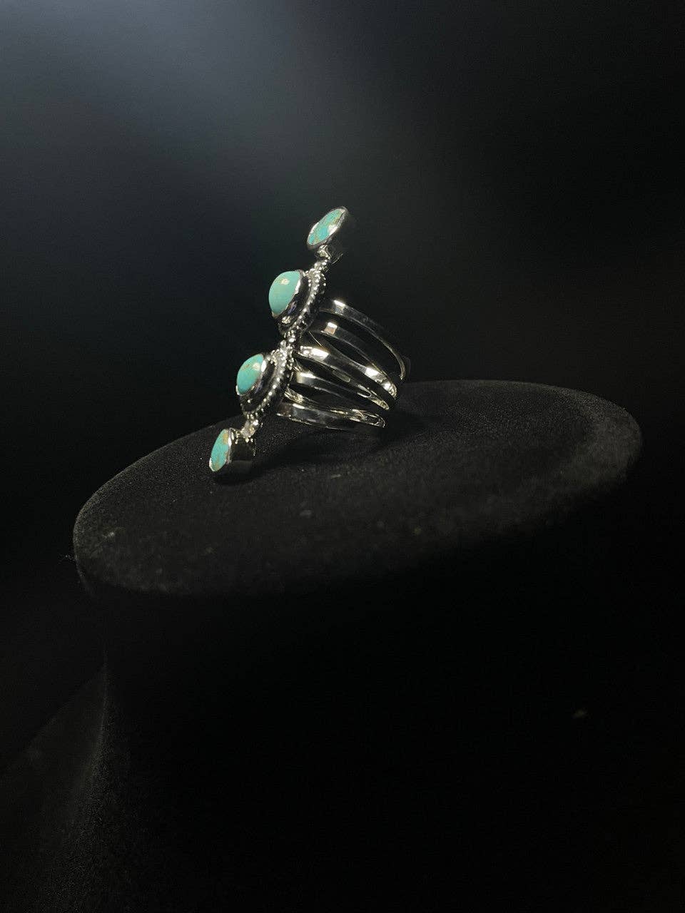 Regul Silver – Engroshandel Statementring – Fire sten sterlingsølvring | Ægte turkis5