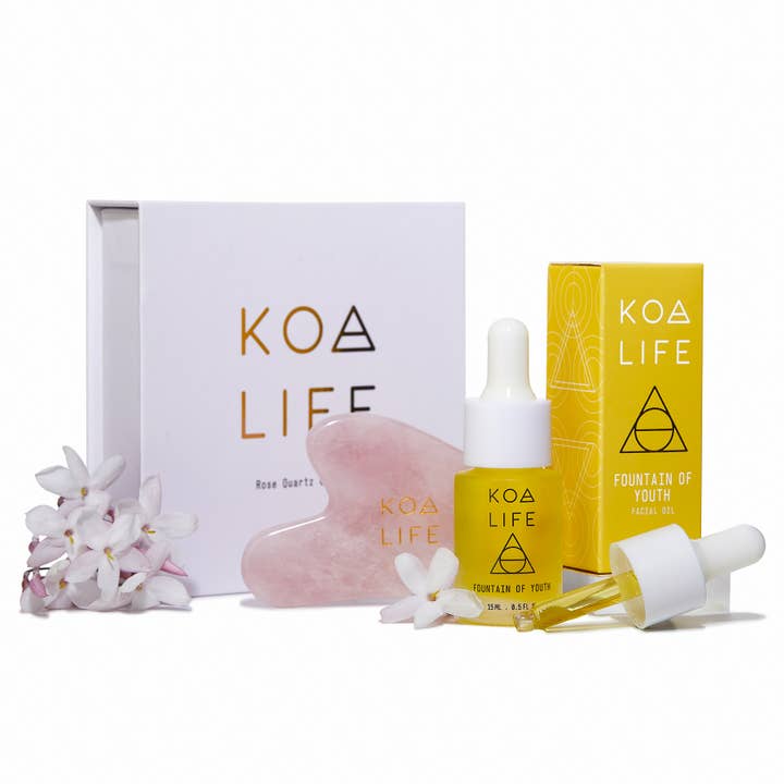 Coffret anti-âge | Huile Fountain of Youth + Gua Sha Massage Sto pour la vente par KOA LIFE