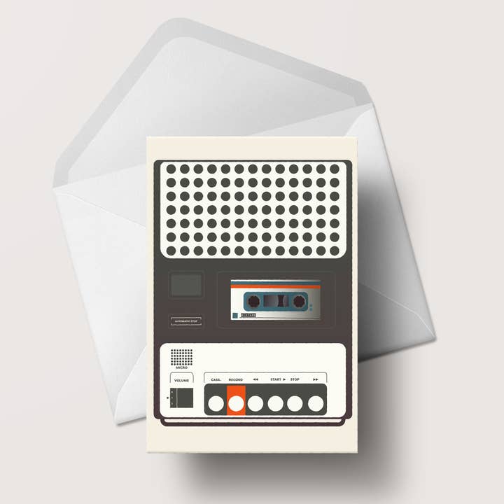 Gail Myerscough - Wholesale Everyday Greeting Card - Cassette Recorder Greeting Card