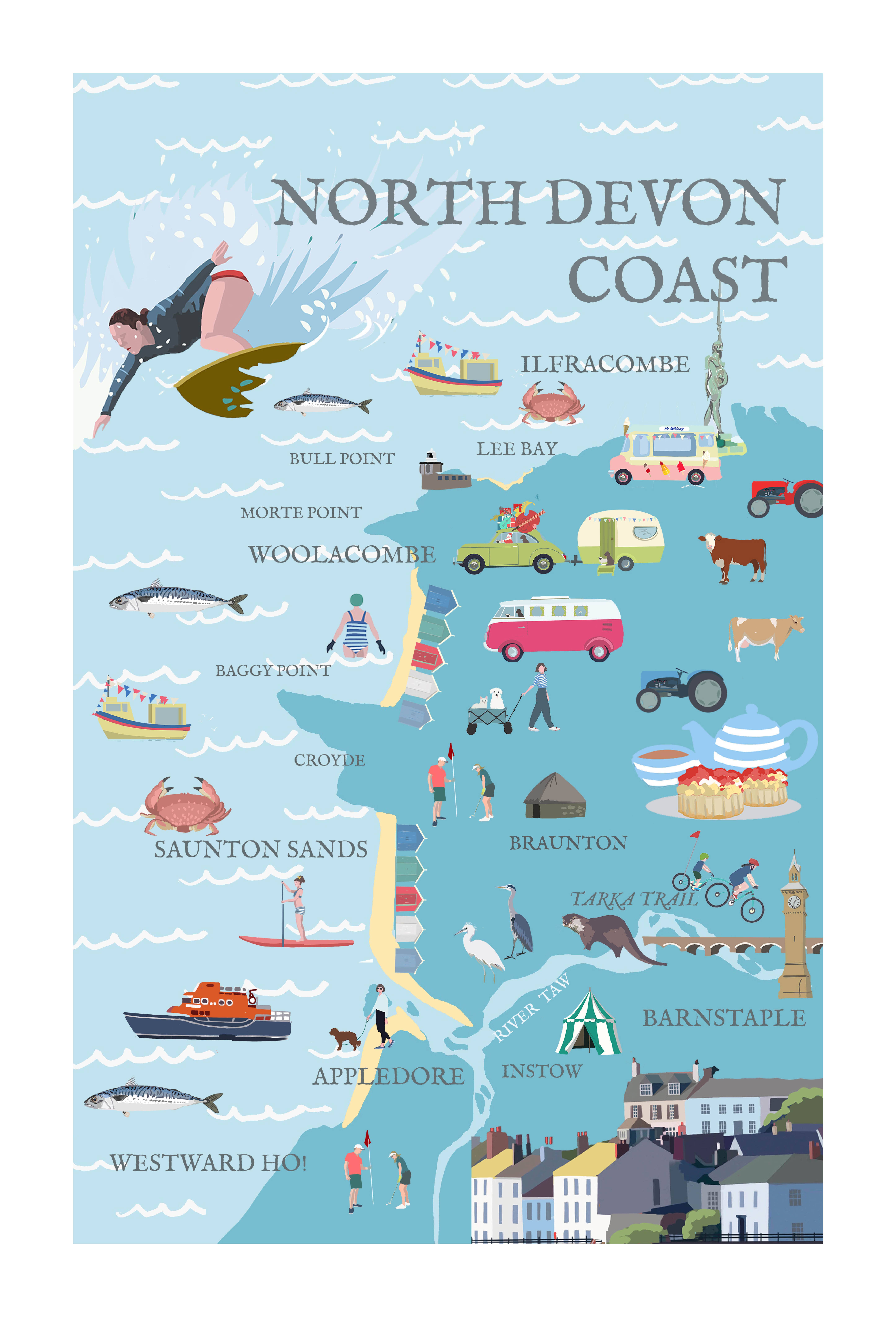 BETTY BOYNS MAPS - Vendita all'ingrosso Calamite - Magnete da Frigo con Mappa Illustrata46