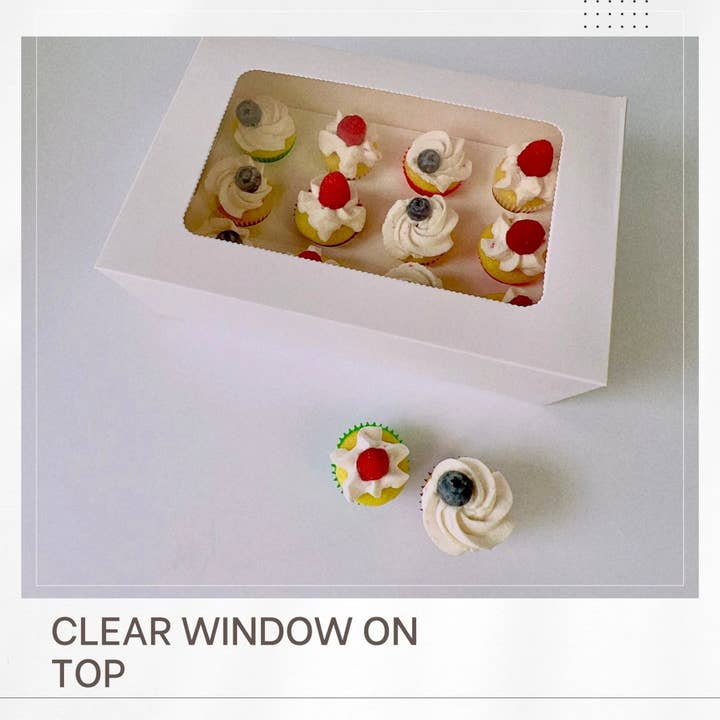 Clear Mini Cupcake Boxes 12-24ct - Bakery Supply for wholesale by Sweet Degrees Kitchen