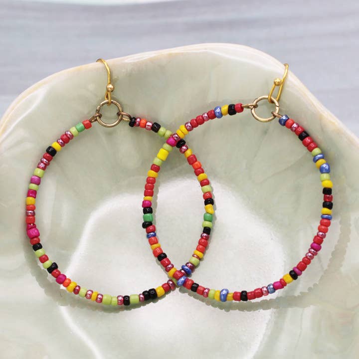 Lysende Stemninger Øreringe med Multifarvede Perler for engroshandel hos ZAD