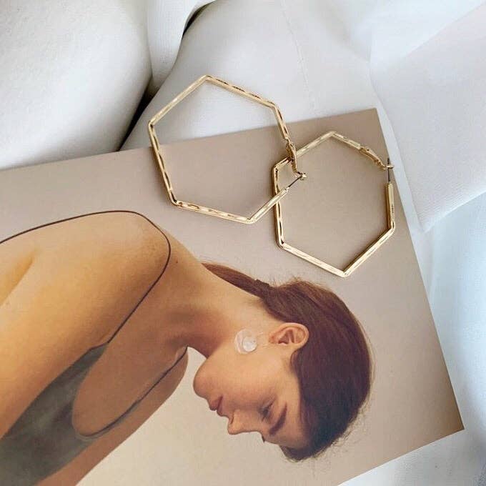 Hexagon Hoop Earrings for wholesale by musthavemustget