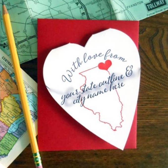 with love from CUSTOM city on state outline for wholesale by a. favorite design