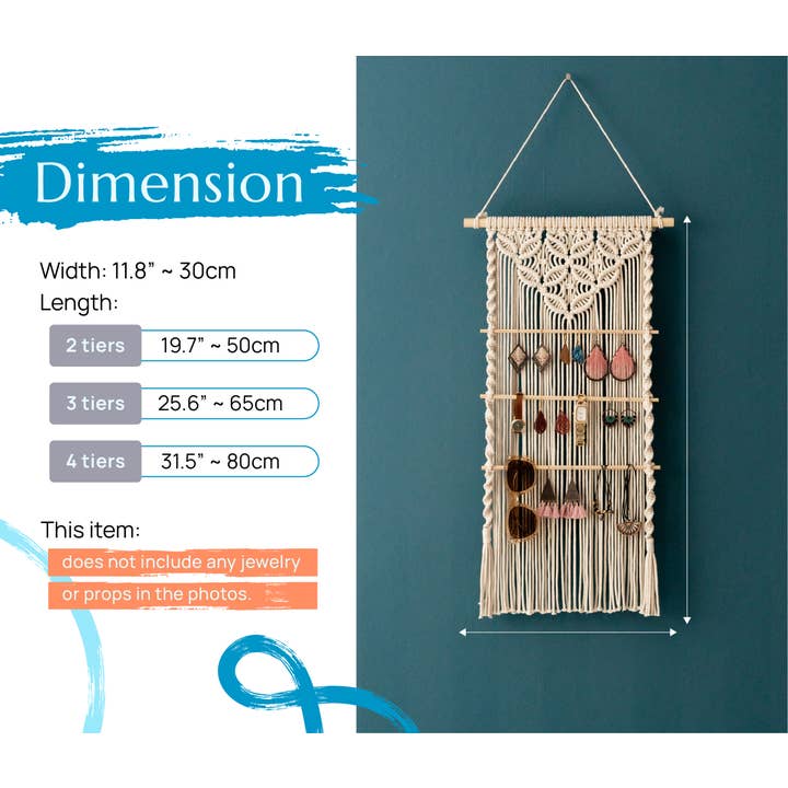 BeanDaikon - Wholesale Jewelry Stand & Display - Boho Macrame Jewelry Hanger I811