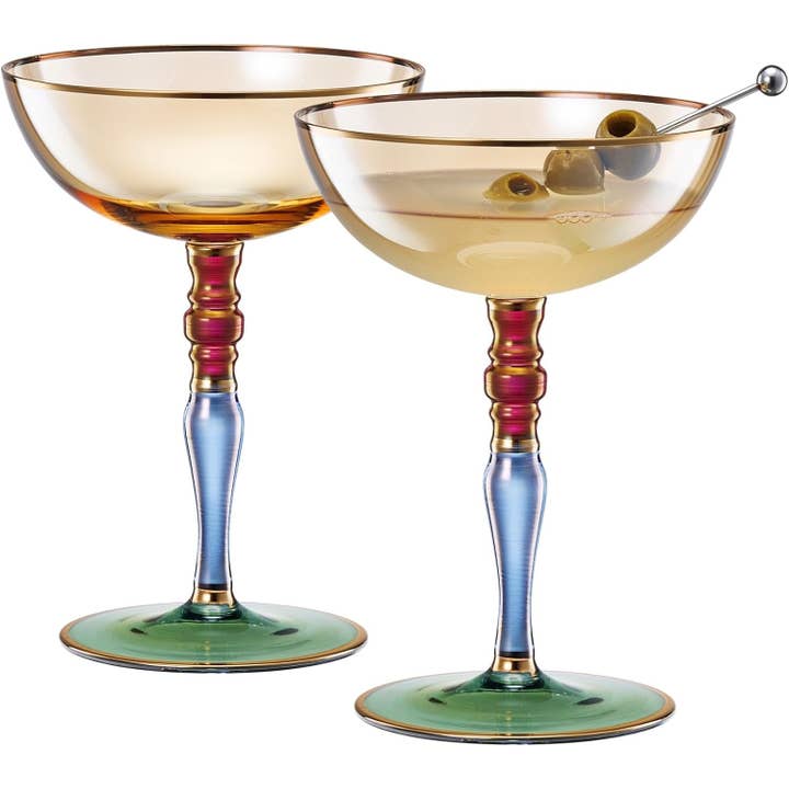 Cocktail de la Renaissance italienne, Martini & Coupe de Champagne pour la vente par The Wine Savant / Khen Glassware