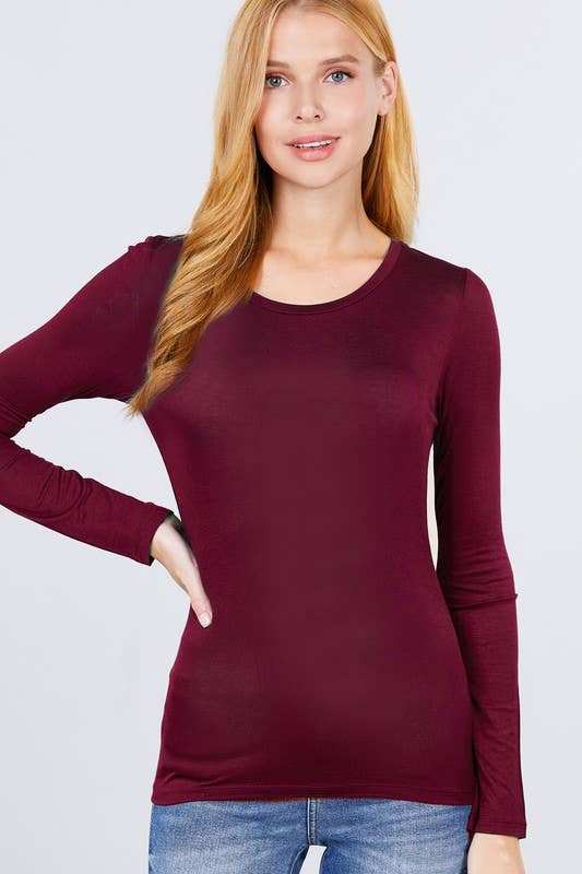 Active Basic | Active USA - Venta al por mayor Jersey corto de punto - Mujer - Top de manga larga con cuello redondo15