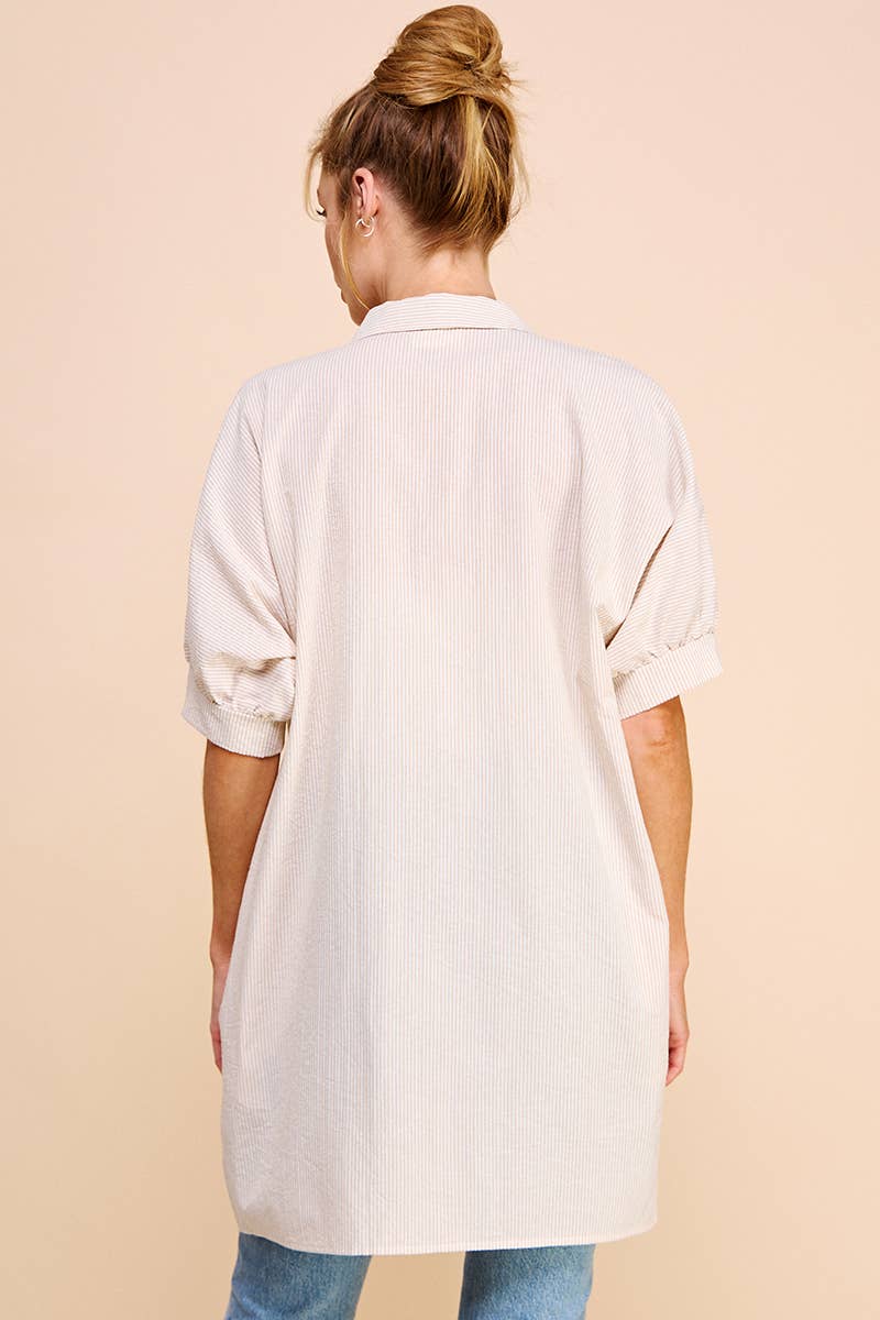 Allie Rose - Wholesale Dress - Women's - Cotton Blend Breezy Shirt Dress3