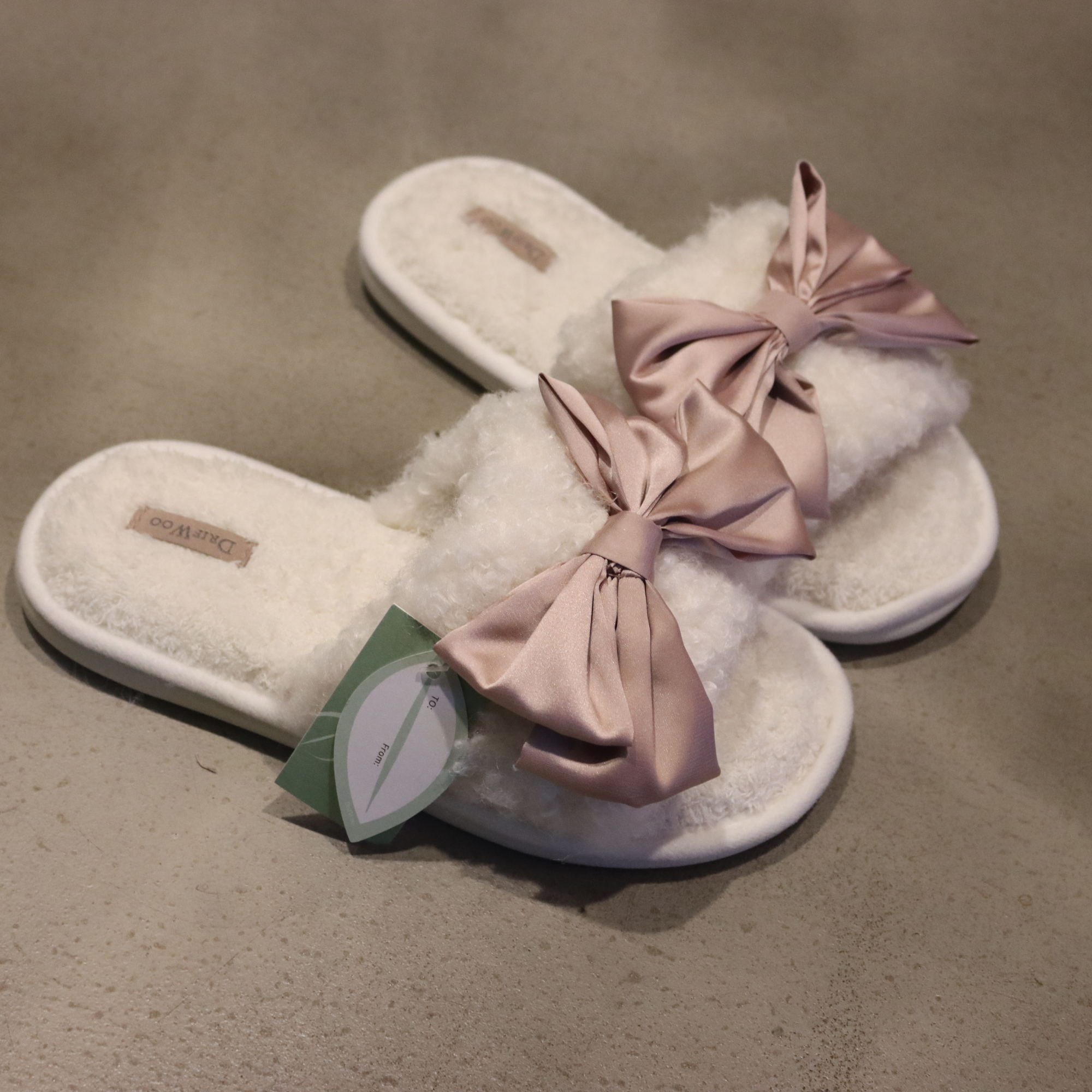 DrifWoo - Wholesale Slippers - Women's - White Fluffy Bridal Slippers – Women’s Summer Spa Slides2