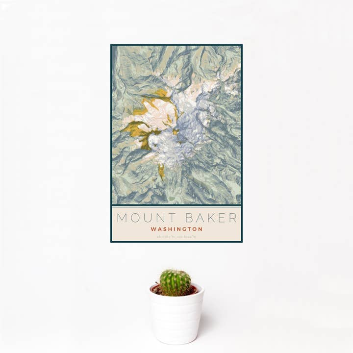 Impresión de mapa Mount Baker WA para venta al por mayor de JACE.design