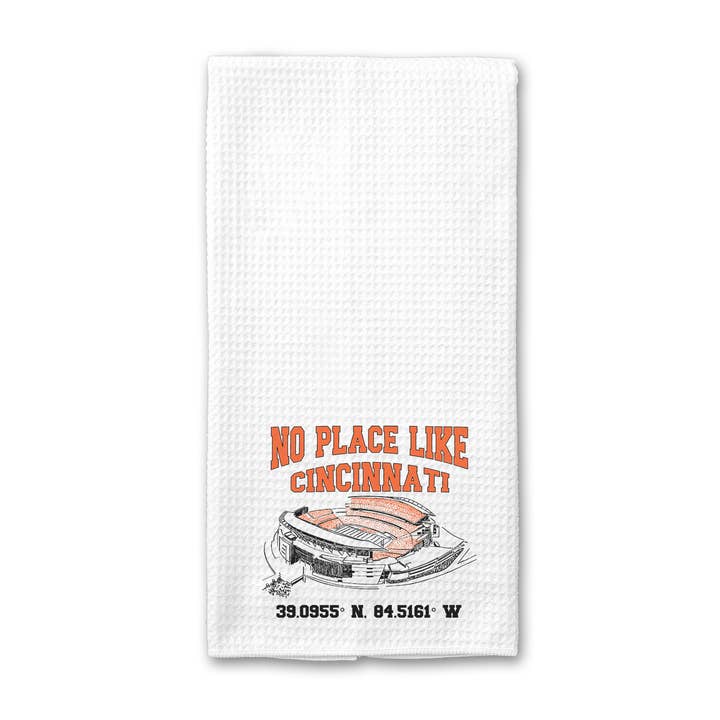 No Place Like Cincinnati Stadium Waffle Weave Towel for wholesale by Into The Desert