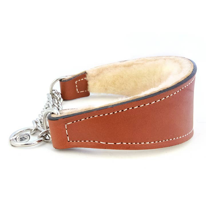 Shearling - Lined Martingale Collar for wholesale by Auburn Leathercrafters