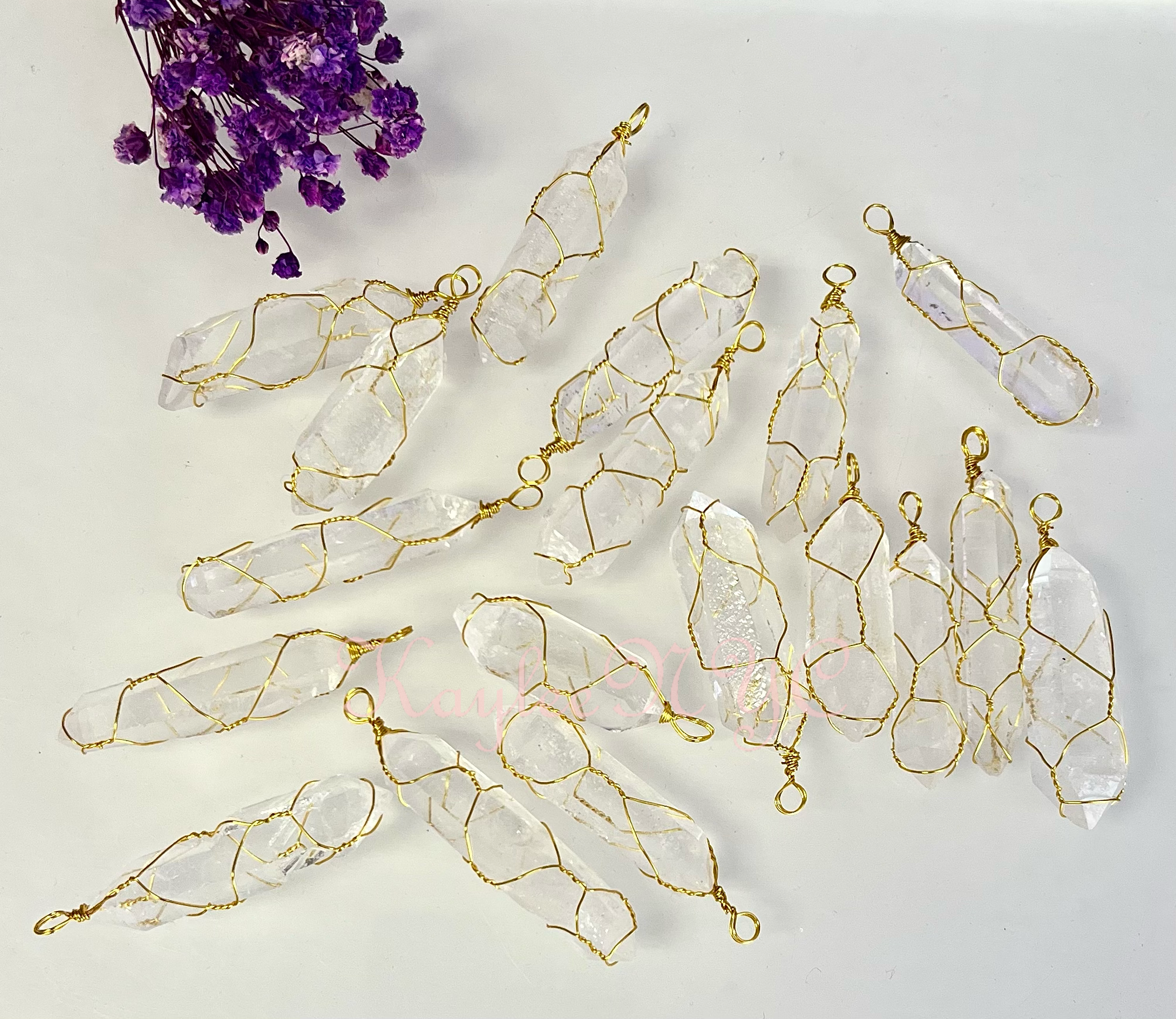 KayleeNYC - Wholesale Individual Charm/Pendant - Natural Lemurian Quartz Wrapped Pendants3
