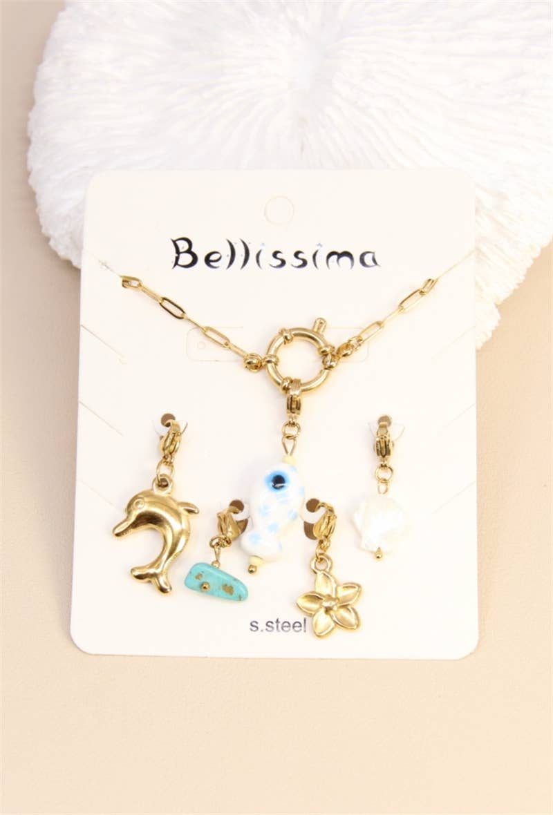 dorato Collana personalizzabile con ciondoli in acciaio inox in vendita all'ingrosso su Faire1