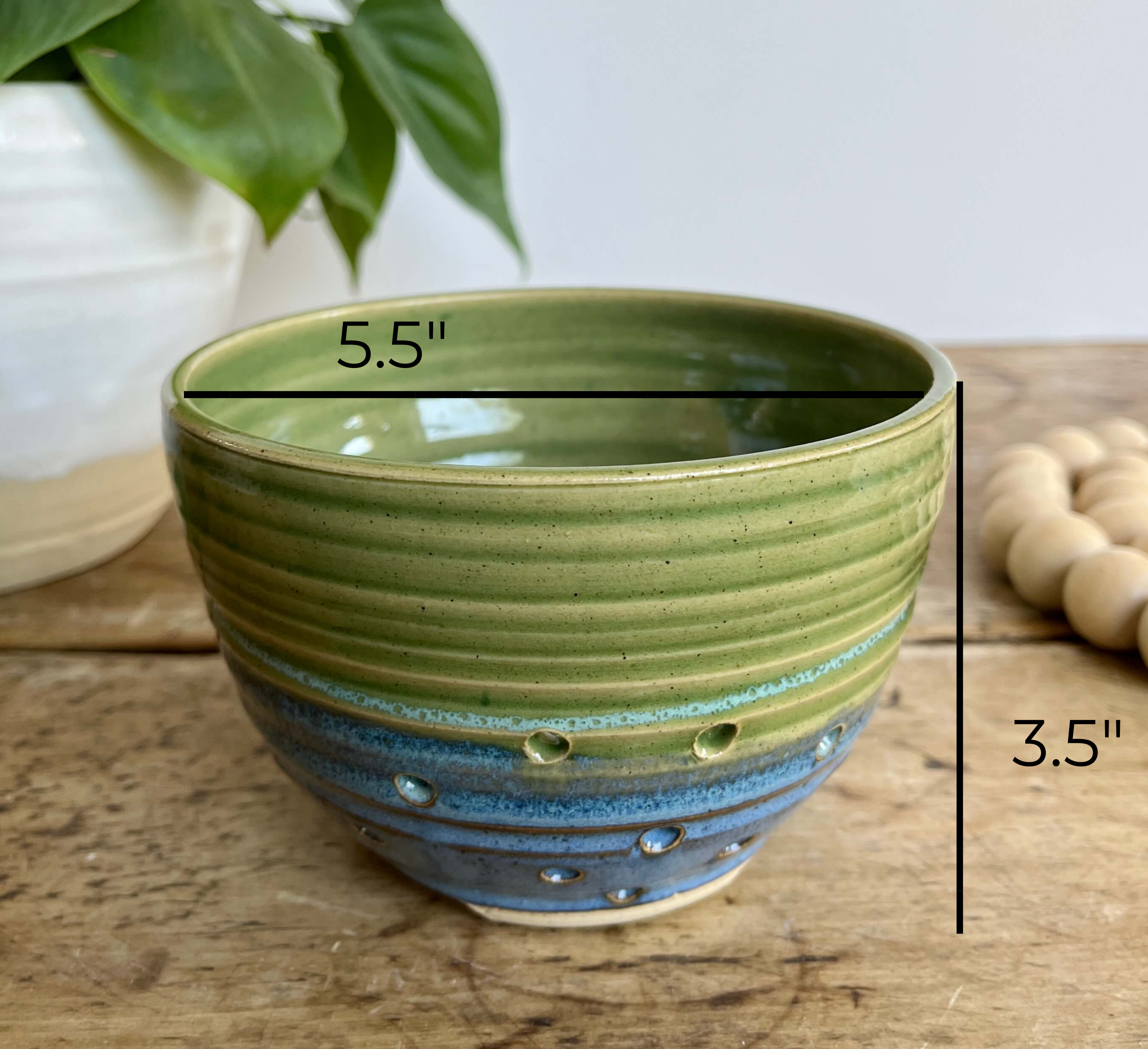 Coastal Clay Co. - Wholesale Colander - Classic Summer Berry Bowl With Saucer - Ceramic Colander13