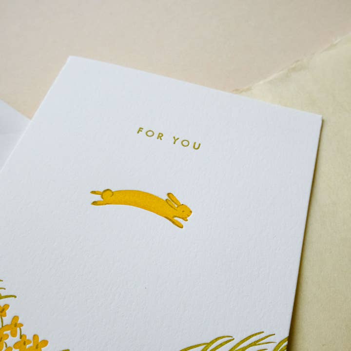 Homework Letterpress Studio - Wholesale Valentine's Day Card - For You Bunny | Everyday | Letterpress Card2