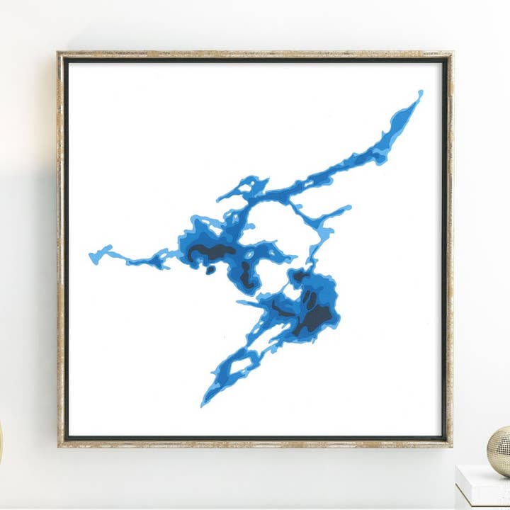 Memesagamesing Lake Paper bathymetrische kaart voor wholesale door Cardtography