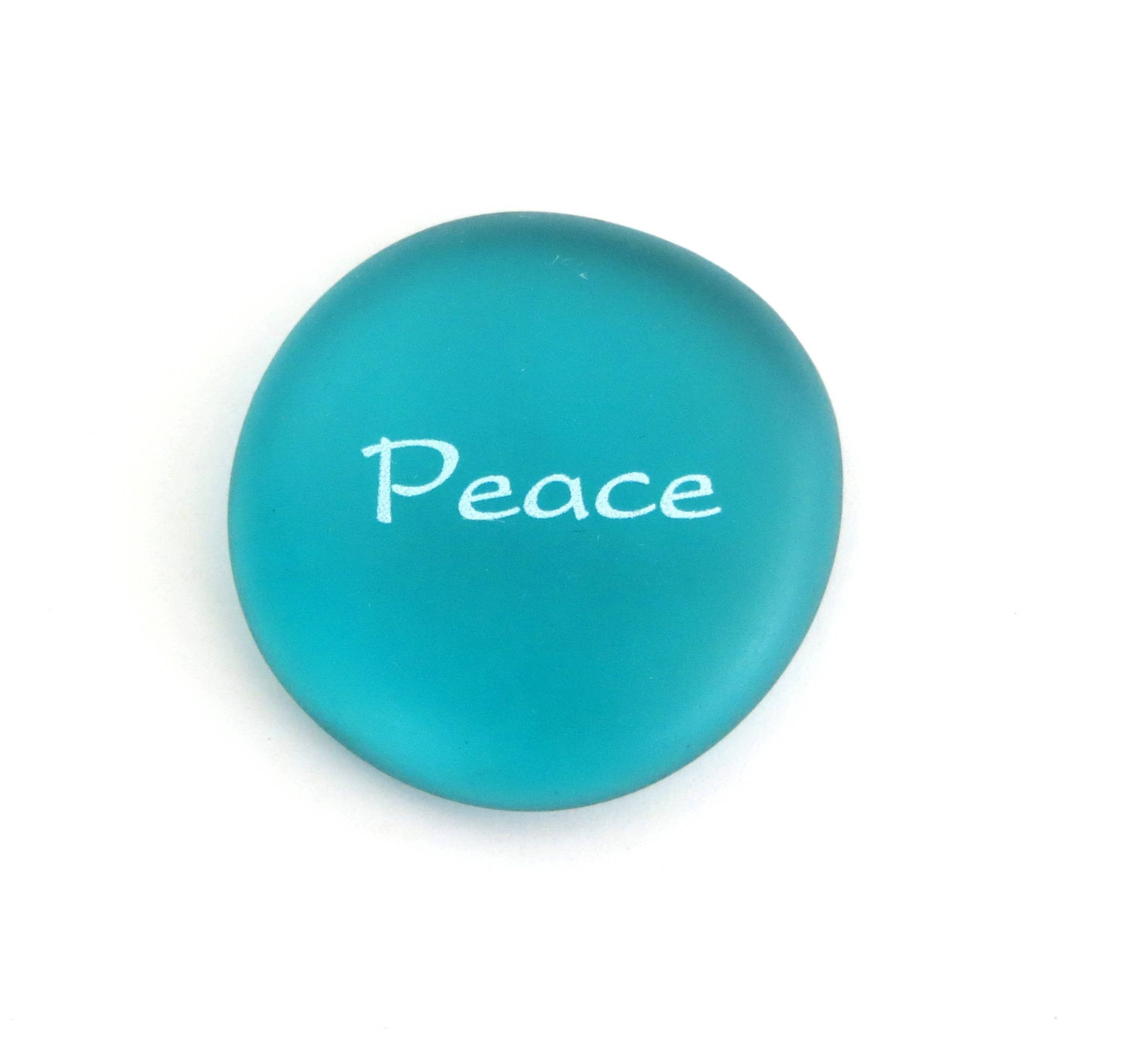 Lifeforce Glass, Inc. - Wholesale Keepsake Coin/Token - Mermaid's Message, Peace, Imprinted Frosted Glass Stone4