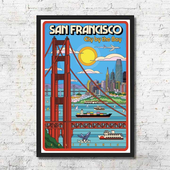San Francisco Skyline Art Print & Wall Decor for wholesale by Red Robot Design & Illustration